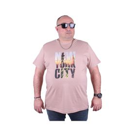Moc Grande 23125 New York City Büyük Beden Bej Erkek T-shirt