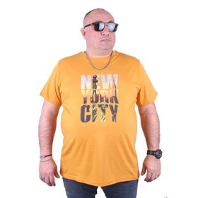 Moc Grande 23125 New York City Büyük Beden Hardal Erkek T-shirt