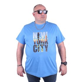 Moc Grande 23125 New York City Büyük Beden Mavi Erkek T-shirt