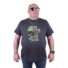 Moc Grande 23126 No Gain Büyük Beden Antrasit Melanj Erkek T-shirt