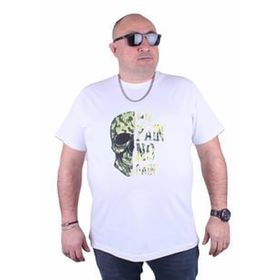 Moc Grande 23126 No Gain Büyük Beden Beyaz Erkek T-shirt