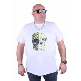 Moc Grande 23126 No Gain Büyük Beden Beyaz Erkek T-shirt