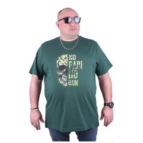 Moc Grande 23126 No Gain Büyük Beden Haki Erkek T-shirt
