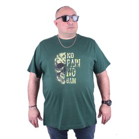 Moc Grande 23126 No Gain Büyük Beden Haki Erkek T-shirt