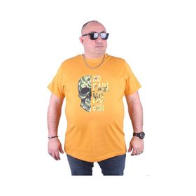 Moc Grande 23126 No Gain Büyük Beden Hardal Erkek T-shirt