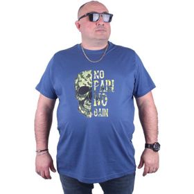 Moc Grande 23126 No Gain Büyük Beden İndigo Erkek T-shirt