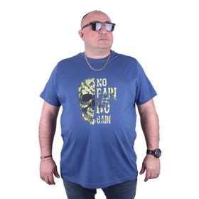 Moc Grande 23126 No Gain Büyük Beden İndigo Erkek T-shirt