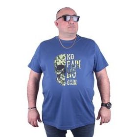 Moc Grande 23126 No Gain Büyük Beden İndigo Erkek T-shirt