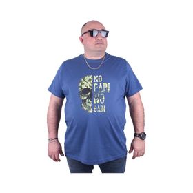 Moc Grande 23126 No Gain Büyük Beden İndigo Erkek T-shirt