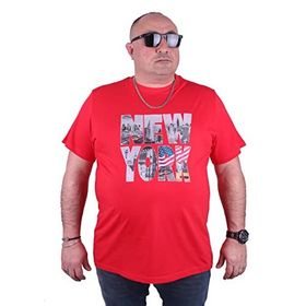 Moc Grande 23129 New York Büyük Beden Kırmızı Erkek T-shirt