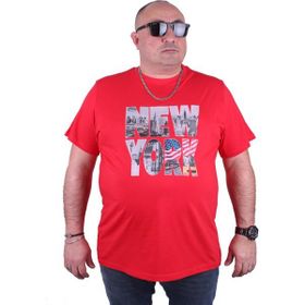 Moc Grande 23129 New York Büyük Beden Kırmızı Erkek T-shirt