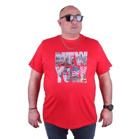 Moc Grande 23129 New York Büyük Beden Kırmızı Erkek T-shirt