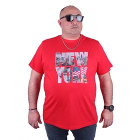Moc Grande 23129 New York Büyük Beden Kırmızı Erkek T-shirt
