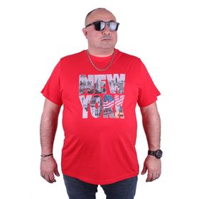 Moc Grande 23129 New York Büyük Beden Kırmızı Erkek T-shirt