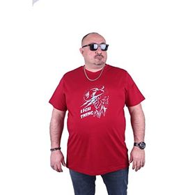 Moc Grande 23132 Lightning Büyük Beden Bordo Erkek T-shirt