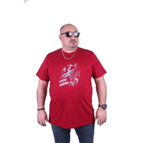 Moc Grande 23132 Lightning Büyük Beden Bordo Erkek T-shirt