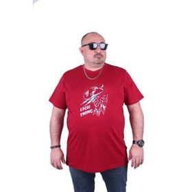 Moc Grande 23132 Lightning Büyük Beden Bordo Erkek T-shirt