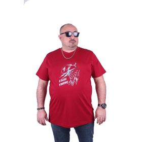 Moc Grande 23132 Lightning Büyük Beden Bordo Erkek T-shirt