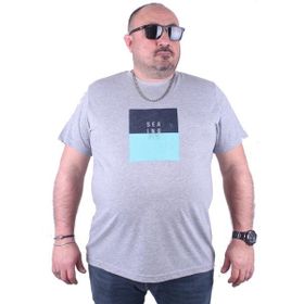 Moc Grande 23136 Seaing Büyük Beden Gri Melanj Erkek T-shirt