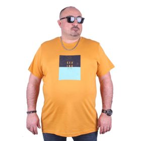 Moc Grande 23136 Seaing Büyük Beden Hardal Erkek T-shirt