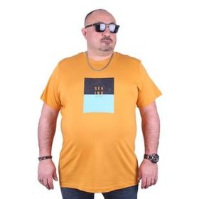 Moc Grande 23136 Seaing Büyük Beden Hardal Erkek T-shirt