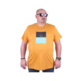 Moc Grande 23136 Seaing Büyük Beden Hardal Erkek T-shirt