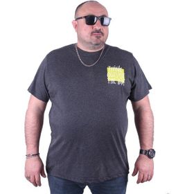 Moc Grande 23137 Outside Büyük Beden Antrasit Melanj Erkek T-shirt