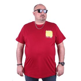 Moc Grande 23137 Outside Büyük Beden Bordo Erkek T-shirt