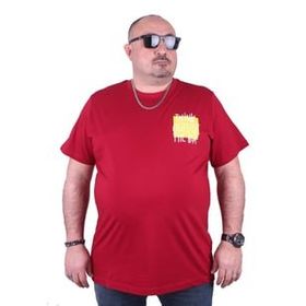 Moc Grande 23137 Outside Büyük Beden Bordo Erkek T-shirt
