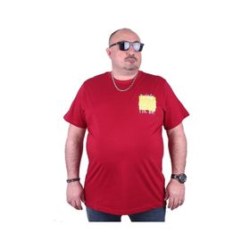 Moc Grande 23137 Outside Büyük Beden Bordo Erkek T-shirt