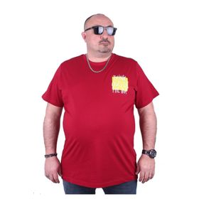 Moc Grande 23137 Outside Büyük Beden Bordo Erkek T-shirt