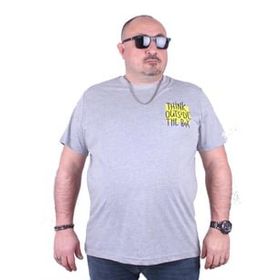 Moc Grande 23137 Outside Büyük Beden Gri Melanj Erkek T-shirt