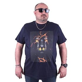 Moc Grande 23138 Lion Büyük Beden Lacivert Erkek T-shirt