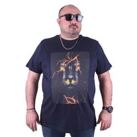 Moc Grande 23138 Lion Büyük Beden Lacivert Erkek T-shirt