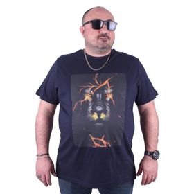 Moc Grande 23138 Lion Büyük Beden Lacivert Erkek T-shirt