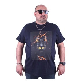 Moc Grande 23138 Lion Büyük Beden Lacivert Erkek T-shirt