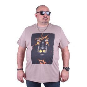 Moc Grande 23138 Lion Büyük Beden Toprak Erkek T-shirt