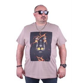 Moc Grande 23138 Lion Büyük Beden Toprak Erkek T-shirt