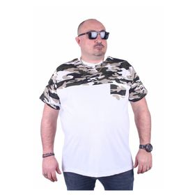 Moc Grande 23145 Beyaz Cepli Camouflage Erkek T-shirt