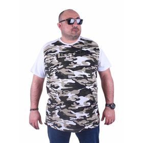 Moc Grande 23147 Shoulder Line Camouflage Beyaz Erkek T-shirt