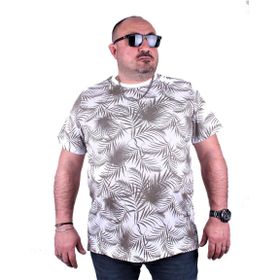 Moc Grande 23148 Palm Leaf Büyük Beden Beyaz Erkek T-shirt