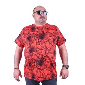 Moc Grande 23148 Palm Leaf Büyük Beden Nar Çiçeği Erkek T-shirt