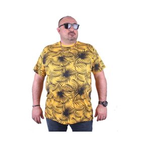 Moc Grande 23148 Palm Leaf Büyük Beden Sarı Erkek T-shirt