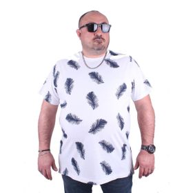Moc Grande 23149 Feather Büyük Beden Beyaz Erkek T-shirt