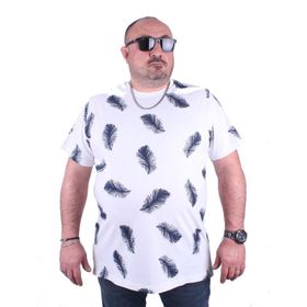 Moc Grande 23149 Feather Büyük Beden Beyaz Erkek T-shirt