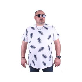Moc Grande 23149 Feather Büyük Beden Beyaz Erkek T-shirt