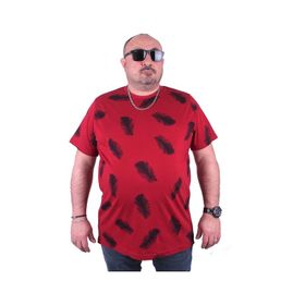 Moc Grande 23149 Feather Büyük Beden Bordo Erkek T-shirt