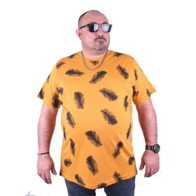 Moc Grande 23149 Feather Büyük Beden Hardal Erkek T-shirt