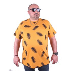 Moc Grande 23149 Feather Büyük Beden Hardal Erkek T-shirt