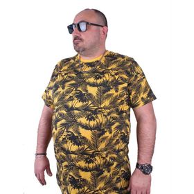 Moc Grande 23150 Beach Palm Büyük Beden Sarı Erkek T-shirt